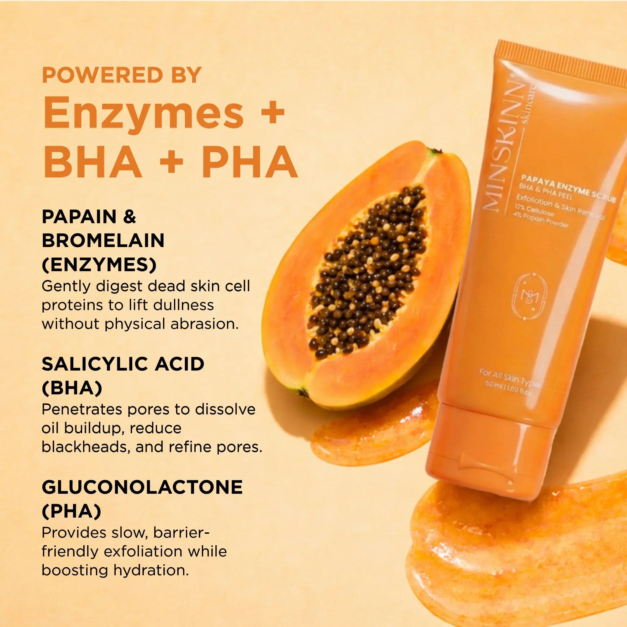 Papaya Enzyme Scrub BHA PHA Peel - Image 3