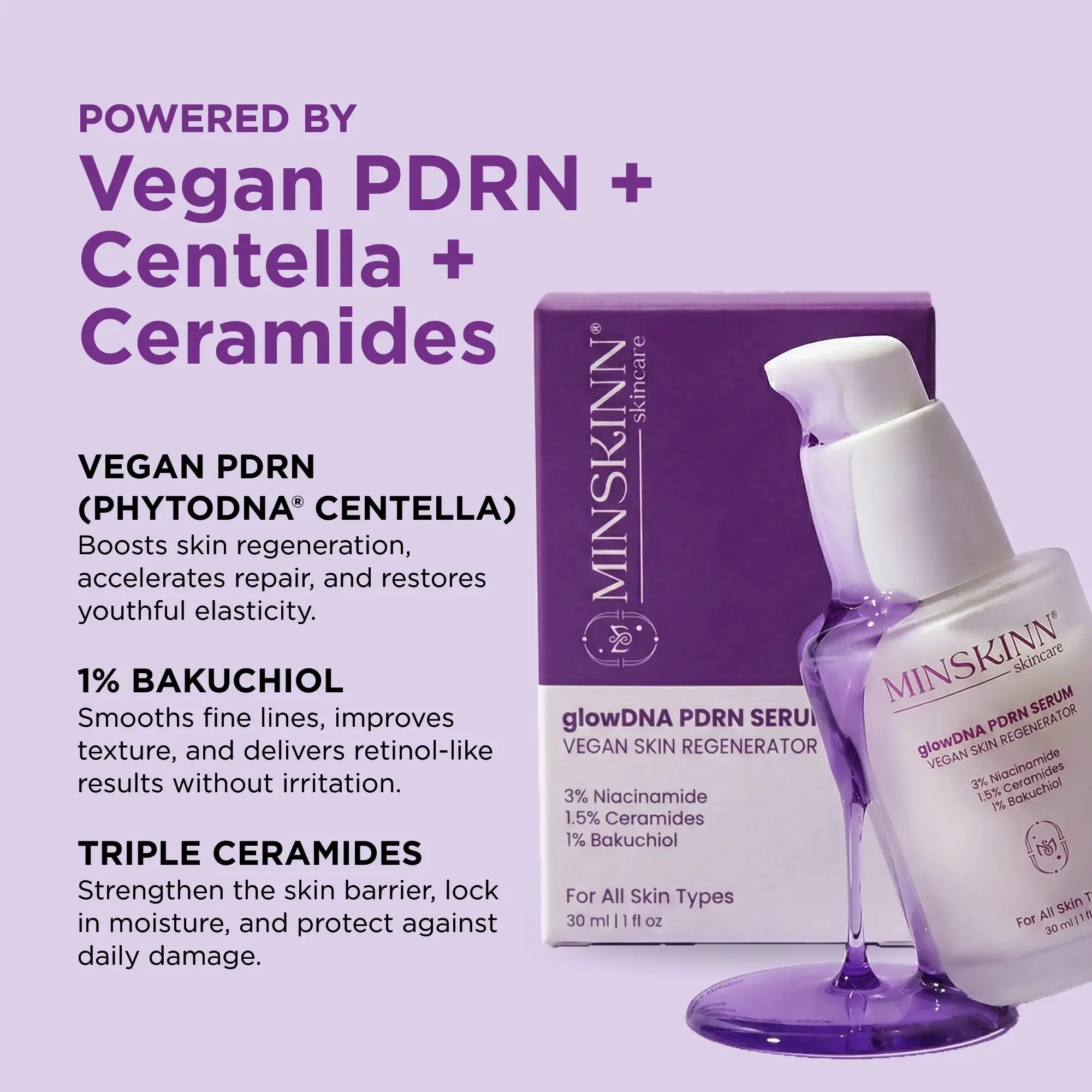 Vegan PDRN Serum with Centella Bakuchiol Ceramides - Image 3