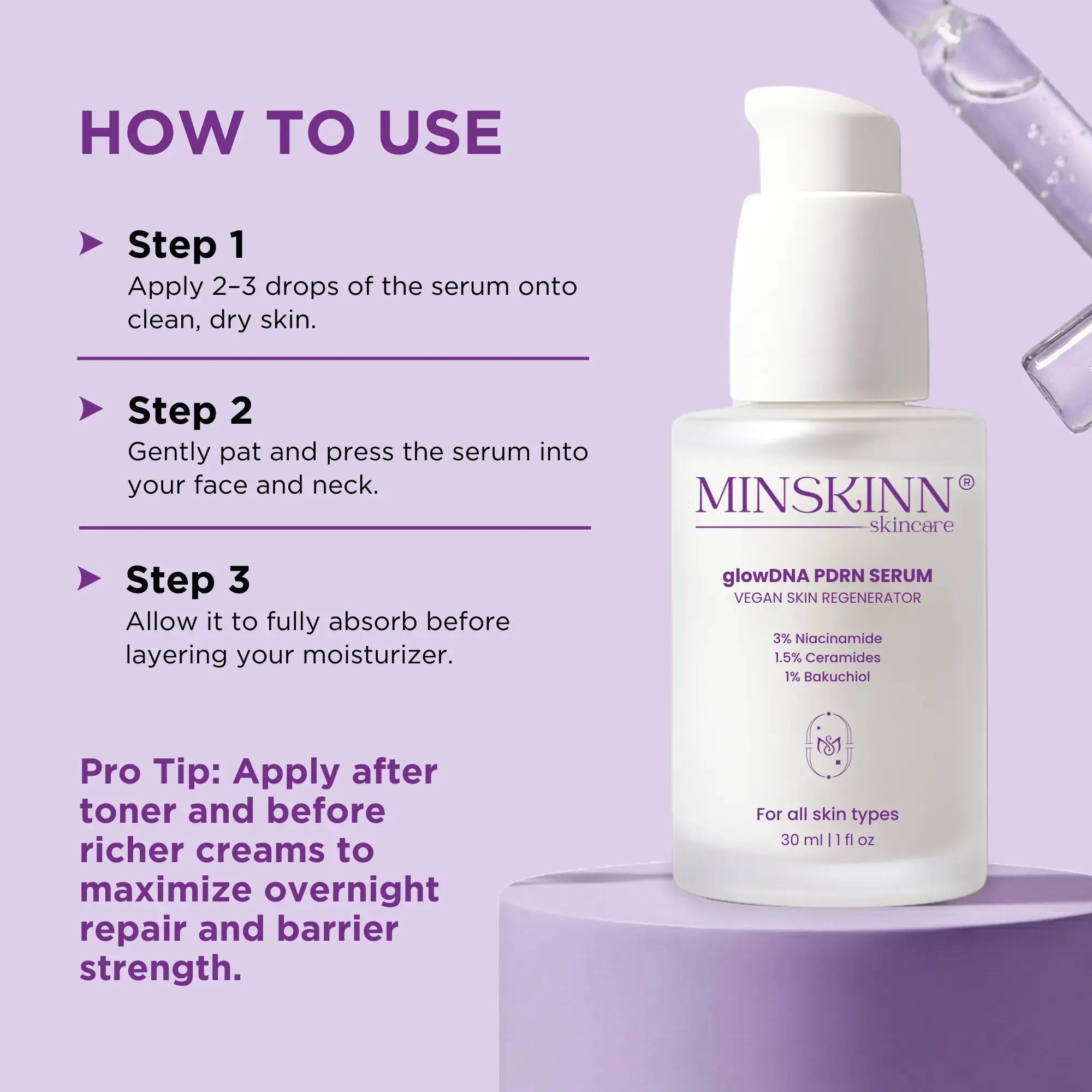 Vegan PDRN Serum with Centella Bakuchiol Ceramides - Image 6